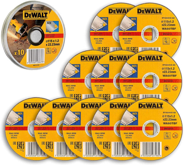 DT42340TZ  DEWALT REZNA PLOČA ZA INOX 125 X 1,2 MM 10KOM